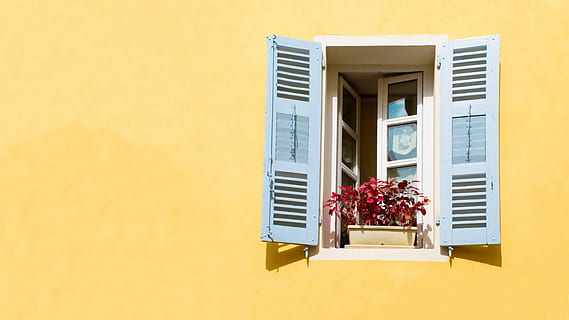 la fenêtre, mur, pittoresque, vitre, fleur, jaune, bleu, blanc, original, personnage, Couleur, couleur top, été, lumière, Provence, France, ouvrir, bois, L'Europe , architecture, personne, bâtiment, structure construite, extérieur du bâtiment, journée, maison, construction de murs, en plein air, la nature, Nourriture et boisson, district résidentiel, espace de copie, récipient, boîte, obturateur, 8K, CC0, domaine public, libre de droits