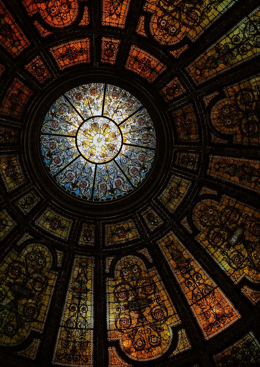 catedral, fondo, manchado, lugar de adoración, arquitectura, religión, estructura construida, creencia, modelo, espiritualidad, adentro, techo, Vitral, ventana, edificio, vaso, Arte y artesanía, nadie, diseño, vista de ángulo bajo, material de vidrio, forma geometrica, florido, cúpula, directamente debajo, mural, patrón floral, arquitectura y arte, 4K