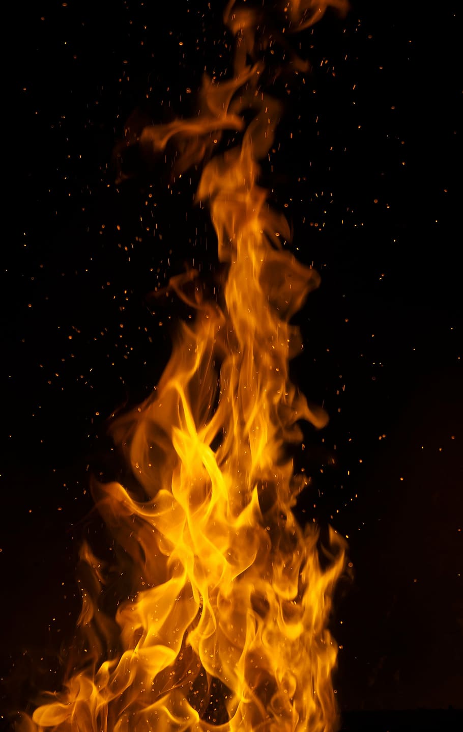 il·lustració de foc, flama, foc, forjar, calor - temperatura, vermell, cremant, cap gent, groc, infern, primer pla, naturalesa, fons negre, moviment, foc - fenomen natural, brillant, color taronja, foguera, nit, moviment borrós, exposició llarga, senyal d'advertència, signe, a l'aire lliure, comunicació, 2K