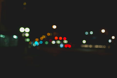 art, blur, bokeh, bright, color, dark, focus, illuminated, light, luminescence, night, multi colored, defocused, no people, city, street, lighting equipment, street light, light - natural phenomenon, architecture, circle, motion, transportation, lens flare, outdoors, geometric shape, traffic, abstract, nightlife, vehicle light, black background, 5K, CC0, public domain, royalty free