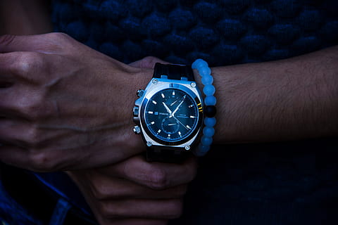 shot, man, wearing, wrist, watch, Closeup, wrist watch, people, clock, time, wristwatch, human Hand, close-up, holding, human body part, one person, hand, men, human joint, adult, checking the time, body part, males, indoors, timer, instrument of time, personal accessory, stopwatch, human limb, clock face, minute hand, 4K