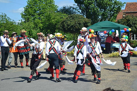 Morris, Dancing, Dancing, Men, Outside, Summer, morris, dancing, men, ruislip, middlesex, outdoors, english folk dance, bell pads, mid-15th century, large group of people, performance, uniform, tree, people, group of people, crowd, real people, celebration, city, event, plant, day, street, nature, arts culture and entertainment, parade, clothing, traditional clothing, marching band, musician, festival, 4K, CC0, public domain, royalty free