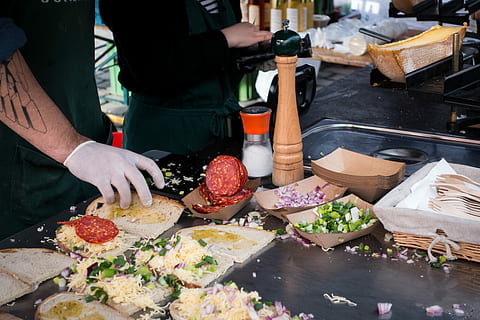 making salami sandwiches, salami, sandwiches, cooking, hands, market, process, sandwich, food, people, food and drink, preparation, human hand, pizza, preparing food, freshness, real people, kitchen, midsection, hand, healthy eating, kitchen knife, occupation, cutting, vegetable, holding, cutting board, indoors, domestic room, 5K, CC0, public domain, royalty free