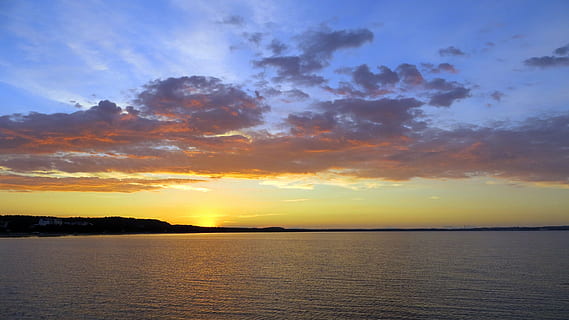 solnedgang, romantisk, gylden, vand, vandskinne, sol, aften, Rügen, baltiske hav, himmel, skyer, humør, natur, romantik, scenics - natur, ro, rolig scene, skønhed i naturen, sky - himmel, hav, orange farve, havnefronten, idyllisk, ingen mennesker, dramatisk himmel, ikke-urbane scene, horisont, udendørs, marinemaleri, 2K, CC0, offentligt domæne, royaltyfrie