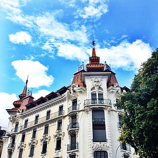 Geneve, bygning, arkitektur, berømte sted, historie, Europa, bygning udvendig, urban scene, gammel, bygget struktur, by, himmel, sky - himmel, lav vinkel visning, natur, sted for tilbedelse, religion, ingen mennesker, fortiden, dag, træ, tro, plante, tårn, spiritualitet, udendørs, Spir, 1080P, CC0, offentligt domæne, royaltyfrie