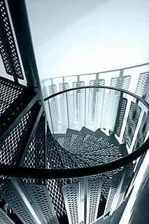 closeup, photo, spiral staircase, photograph, gray, mesh, spiral, stairs, silhouette, steel, structure, infrastructure, architecture, establishment, building, shadow, no people, washing machine, indoors, modern, skyscraper, city, close-up, day, built structure, building exterior, sky, pattern, low angle view, nature, outdoors, railing, metal, office, office building exterior, architectural feature, ceiling, 4K