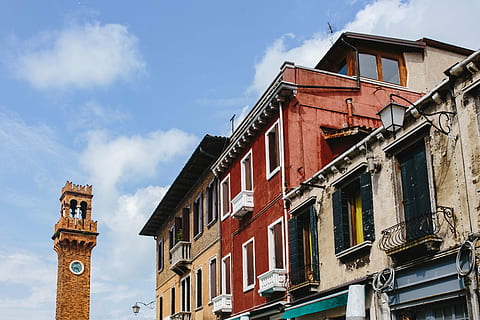 beautiful, colorful, murano island, Murano, Island, Italy, water, vacations, architecture, buildings, city, Europe, river, waterscape, travel, cultivation, italian, canal, houses, veneto, venezia, house, old, building Exterior, built Structure, window, sky, outdoors, architecture And Buildings, cloud - sky, history, building, low angle view, day, nature, residential district, no people, tower, clock tower, clock, time, town, row house, 2K