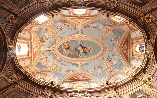 Malta, Mdina, soffitto, dentro, Chiesa, cupola, interno, cattolico, decorazione, religioso, ornato, costruzione, storico, struttura costruita, architettura, Inquadratura dal basso, in casa, religione, credenza, luogo di culto, destinazioni di viaggio, spiritualità, murale, nessuno, arte e artigianato, direttamente sotto, affresco, colonna architettonica, 4K, CC0, dominio pubblico, privo di copyright