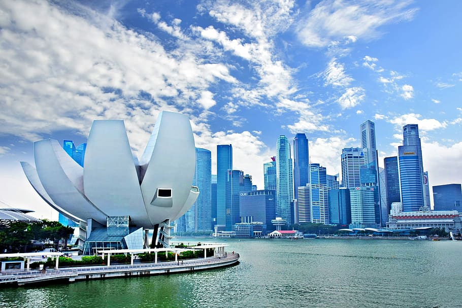 paisatge urbà, aigua, gratacels, marina bay, horitzó urbà, escena urbana, Singapur, ciutat, arquitectura, lloc famós, exterior de l'edifici, estructura construïda, modern, cel, ciutat de Singapur, destinacions de viatge, blau, districte del centre de la ciutat, negocis, Hotel Marina Bay Sands, exterior d’edifici d’oficines, edifici, transport, núvol - cel, paisatge, dia, davant del mar, naturalesa, cap gent, alta - alta, a l'aire lliure, embarcacions de passatgers, districte financer, badia, creuer, iot, 1080P