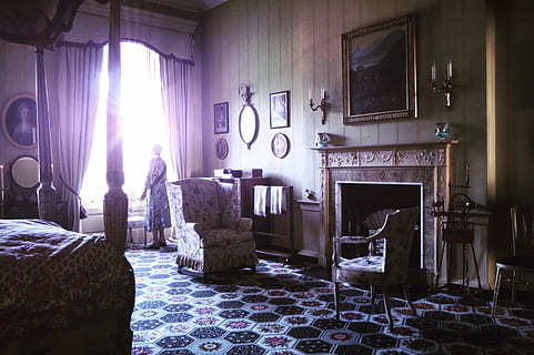 donna, in piedi, grigio, Marrone, floreale, pavimento, finestra, tenda, vicino, camera, Casa, interno, design, immagine, telaio, luce del sole, persone, nessuno, in casa, interno di casa, abbandonato, soggiorno, giorno, Camera da letto, mobilia, stanza domestica, letto, sedia, tavolo, divano, attrezzatura per l'illuminazione, posto a sedere, costruzione, lampada elettrica, architettura, assenza, 1080P, CC0, dominio pubblico, privo di copyright