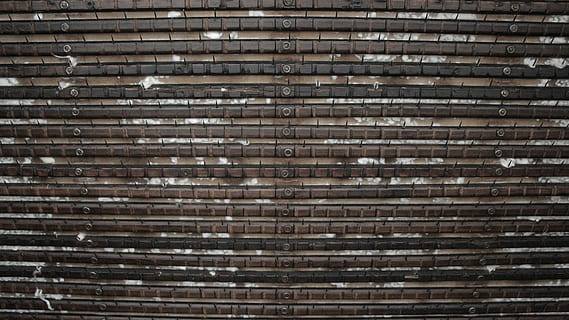 textura, patrons, quadrats, fons, marc complet, patró, metall, cap gent, dia, material de fusta, obturador, repetició, vell, tancat, primer pla, ferro corrugat, marró, fusta, resistent, protecció, funció de construcció de parets, arquitectura, ferro, gra de fusta, brut, corrugat, color plata, 4K, CC0, domini públic, lliure de regalies