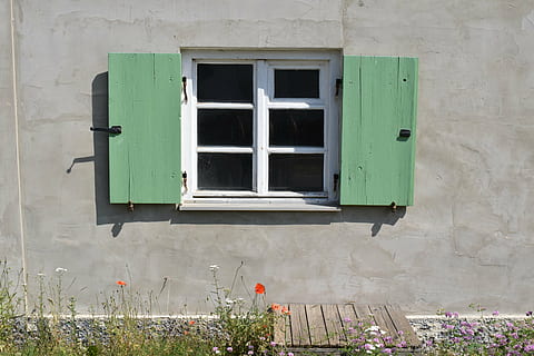 firkant, hvid, rammevindue, planter, vindue, facade, gammelt vindue, bygning, skodder, grøn, landdistrikterne, gård, romantisk, smuk, sommer, bayern, Tyskland, arkitektur, bygning udvendig, bygget struktur, ingen mennesker, blomstrende plante, murbygningsfunktion, plante, blomst, dag, hus, boligområde, grøn farve, udendørs, natur, glas - materiale, vækst, rød, sikkerhed, vinduesramme, 5K, CC0, offentligt domæne, royaltyfrie