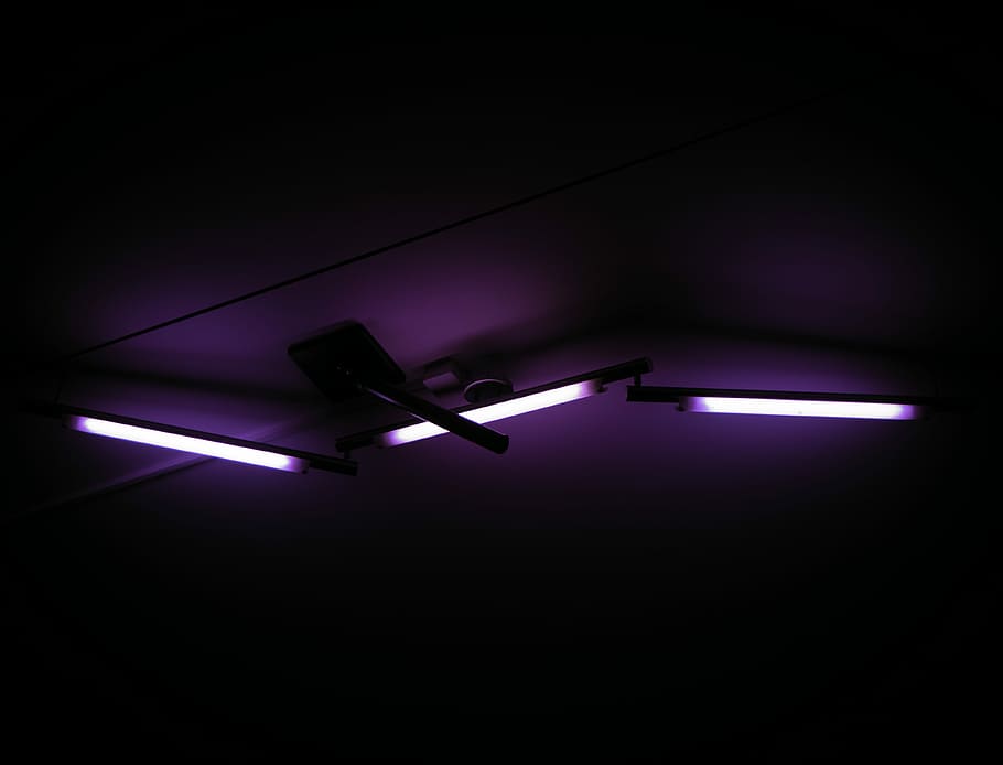 llums fluorescents de color porpra, tres, ultra, violeta, led, llums, llum, porpra, ombra, fluorescent, neó, il·luminat, equips d’il·luminació, punt de mira, a l'interior, cap gent, llum - fenomen natural, electricitat, cultura i entreteniment artístic, escenari - espai de rendiment, fosc, nit, vida nocturna, brillant, etapa, música, tecnologia, rendiment, discoteca, blau, llum de l'escenari, projecció, llum elèctrica, sostre, flaix, 4K