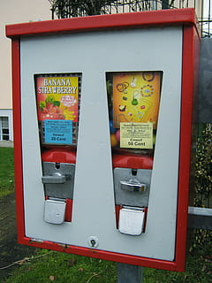 žvýkačka, automatický, box, cent, značka, cukroví, sdělení, text, Červené, nikdo, den, západní skript, schránky, venku, pošta, veřejné schránky, kov, dopis, architektura, pohodlí, korespondence, detail, stroje, technologie, Příroda, stavba, prodejní automat, měřidlo - měřicí přístroj, 2K, CC0, veřejná doména, bez autorských práv