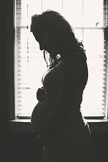 gravid, kvinne, vindu, gravid kvinne, kvinner, hunner, mennesker, voksen, innendørs, én person, mor, livsstil, persienner, ung voksen, silhouette, sidevisning, ekte folk, hjem interiør, forventning, stående, begynnelse, unge kvinner, fritidsaktivitet, hendene på magen, uformelt antrekk, frisyre, menneskelig fruktbarhet, 5K, CC0, offentlig domene, opphavsrett gratis