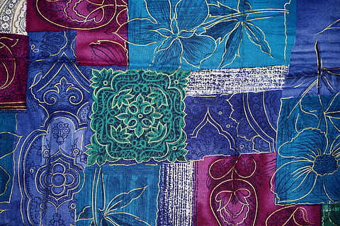blue, pink, green, floral, fabric, background, patchwork, flowers, purple, turquoise, surface, pattern, silk, colorful, decoration, deco, texture, wallpaper, boss, model, tapestry, silky reflection, spring, close up, design, art, textile, reasons, bokeh, colors, back drop, multi colored, art and craft, choice, variation, no people, creativity, craft, for sale, day, high angle view, full frame, directly above, backgrounds, still life, large group of objects, close-up, outdoors, floral pattern, 4K