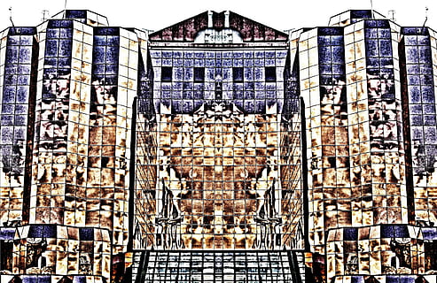 arte, effetto, costruzione, creativo, modello, luminosa, futuristico, digitale, artistico, brillante, architettura, struttura costruita, esterno dell'edificio, scena urbana, grattacielo, il passato, storia, nessuno, giorno, destinazioni di viaggio, Inquadratura dal basso, vecchio, religione, all'aperto, città, viaggio, turismo, spiritualità, credenza, 1080P, CC0, dominio pubblico, privo di copyright
