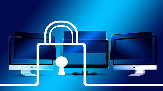 drie, zilver, zwart, computer, monitor, cliparts, kasteel, hangslot, veiligheid, zeker, bescherming, uitzetten, symbolen, online, internet, www, web, wereldwijd, wereld wijde web, communicatie, computertechnologie, digitaal, netwerk, netwerken, zoeken, sociale media, sociaal, Cursus, technologie, blauw, computerapparatuur, Draadloze technologie, computerscherm, verbinding, computer netwerk, LCD-scherm, bedrijf, ontwerp, informatie medium, studio opname, downloaden, modern, geen mensen, gegevens, binnenshuis, driedimensionaal, plat scherm, blauwe achtergrond, wereldwijde communicatie, digitale composiet, 5K, CC0, publiek domein, royaltyvrij