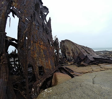 Schiffswrack, Strand, Tageszeit, Tag, Zeit, verwüsten, Rost, Sand, Küste, Wüste, zugrunde richten, Schiff, Trümmer, Natur, Apokalypse, keine Leute, draußen, Himmel, Wasser, Land, verlassen, Rock, Ruhe, Meer, beschädigt, obsolet, Rock - Objekt, solide, alt, rostig, Metall, Verschlechterung, ruiniert, 2K, CC0, gemeinfrei, lizenzfrei