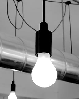 two, lit, light bulbs, light, lightbulb, bulb, electric, glass, imagination, idea, black, electricity, energy, bright, power, lamp, lighting equipment, illuminated, low angle view, light bulb, close-up, hanging, focus on foreground, electric light, no people, glowing, technology, indoors, ceiling, metal, connection, cable, electric lamp, electrical equipment, power supply, light fixture, 1080P, CC0, public domain, royalty free