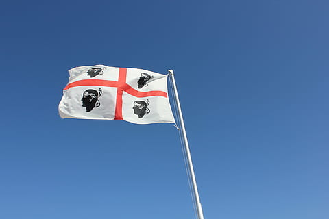 flag, wind, italy, fluttering, patriotic, blue sky, sardinia, 4 mori, mori, blue, clear sky, sky, copy space, low angle view, sunny, nature, no people, patriotism, sport, day, pole, environment, single object, outdoors, waving, motion, leisure activity, blue background, 5K, CC0, public domain, royalty free