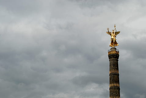 Berlin, Monumen, awan, jerman, simbol, pariwisata, menara, kota, awan - langit, langit, Arsitektur, tujuan wisata, patung, tampilan sudut rendah, perjalanan, perwakilan, struktur yang dibangun, alam, seni dan kerajinan, representasi manusia, masa lalu, tidak ada orang, peringatan, kolom arsitektur, di luar rumah, malaikat, 4K, CC0, domain publik, bebas royalti