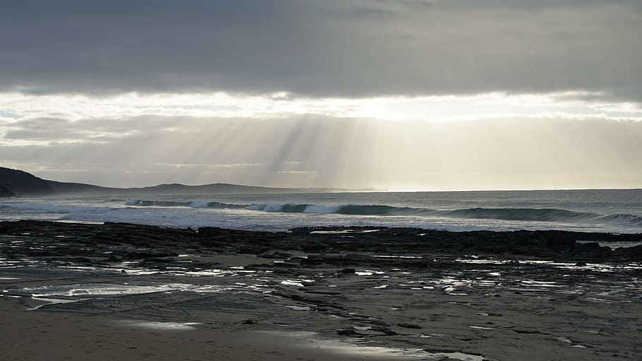 himmel, hav, havet, Sky, ray, solstråle, ocean, sky - himmel, skønhed i naturen, vand, scenics - natur, strand, jord, natur, sollys, horisont, bevægelse, ro, dag, miljø, bølge, idyllisk, ingen mennesker, horisont over vand, udendørs, magt i naturen, 5K