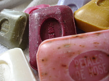 person, taking, photo, assorted, colored, soaps, soap, shower, bath, clean, care, hygiene, body, bathroom, spa, wash, skin, cosmetics, no people, close-up, day, outdoors, food, food and drink, still life, freshness, healthy eating, indoors, wellbeing, market, retail, container, selective focus, for sale, red, text, focus on foreground, western script, group of objects, temptation, 2K, CC0, public domain, royalty free