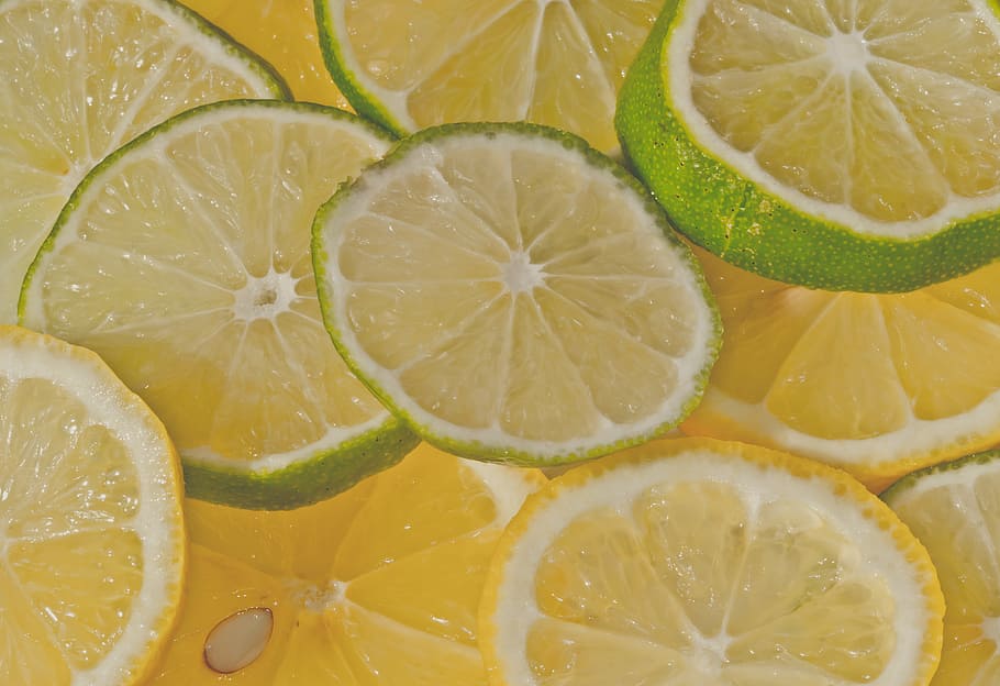 citrón, ovoce, Limetka, Příroda, citrus, žlutá, vitamíny, citrony, zdravý, jídlo, kyselina, míza, makro, citrusové ovoce, jídlo a pití, plátek, Zdravé stravování, svěžest, blahobyt, detail, nikdo, celý rám, uvnitř, pozadí, stálý život, průřezu, skupina objektů, občerstvení, 5K