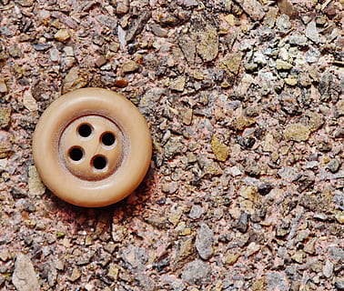Button, Holes, Beige, Close, Color, 4 holes, hole, no people, close-up, day, outdoors, solid, circle, shape, high angle view, geometric shape, rock, nature, land, field, textured, dirt, drain, design, sewer, rock - object, gravel, pebble, 4K, CC0, public domain, royalty free