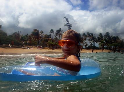 stormy, storm, clouds, beach, surf, sea, wind, tropical, bob, float, goggles, snorkel, girl, mask, snorkeling, summer, ocean, swimming, inner tube, tube, water, one person, cloud - sky, sky, nature, leisure activity, pool, swimming pool, day, lifestyles, waterfront, holiday, tree, real people, enjoyment, portrait, motion, trip, vacations, outdoors, inflatable, 2K, CC0, public domain, royalty free