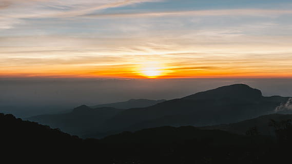 bodů, hodinky, Pohled, doi inthanon, západ slunce, Příroda, krása v přírodě, scén, nebe, silueta, hora, scenics - příroda, pohoří, klidné scény, klid, mrak - nebe, životní prostředí, mimoměstské scény, krajina, idylický, slunce, nikdo, dálkový, mlha, venku, horský vrchol, 5K, CC0, veřejná doména, bez autorských práv