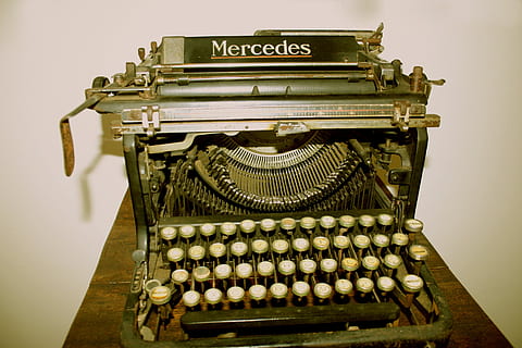 Typing, Machine, Keyboard, old-fashioned, typewriter, retro styled, antique, communication, studio shot, indoors, machinery, technology, old, no people, analog, table, the past, close-up, single object, text, history, obsolete, paper, push button, 2K, CC0, public domain, royalty free