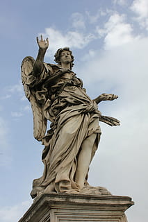 statue, ekspression, marmor, sten-, Karakter, en, Engel, rom, Italien, skulptur, Kunst og håndværk, himmel, menneskelig repræsentation, repræsentation, lav vinkel visning, sky - himmel, håndværk, mandlig lighed, kreativitet, natur, dag, kvindelig lighed, ingen mennesker, religion, spiritualitet, tro, 5K, CC0, offentligt domæne, royaltyfrie