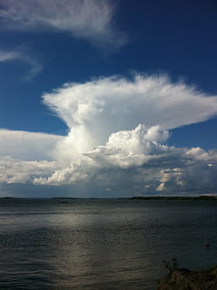 tuono, nube, estate, himmel, nuvola - cielo, cielo, acqua, mare, bellezza nella natura, scenics - natura, orizzonte, la tranquillità, scena tranquilla, natura, giorno, nessuno, orizzonte sull'acqua, all'aperto, terra, spiaggia, scena non urbana, idilliaco, blu, 2K, CC0, dominio pubblico, privo di copyright