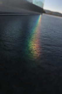 rainbow, light, spectrum, multi colored, no people, selective focus, close-up, indoors, nature, textured, road, surface level, day, reflection, light - natural phenomenon, pattern, asphalt, sunlight, single object, 4K, CC0, public domain, royalty free
