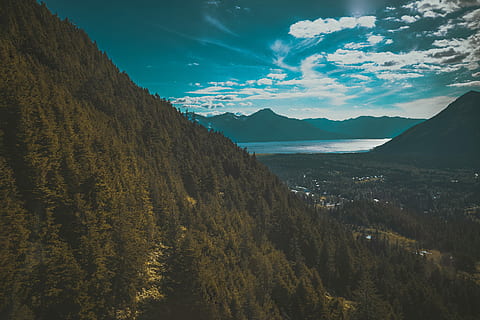 hat verloren, Wald, Gebirge, Blau, Himmel, Baum, Berg, See, Wolke, Tal, Holz, Wasser, draussen, Natur, Szenen - Natur, Schönheit in der Natur, Ruhe, Pflanze, Umgebung, ruhige Szene, Nicht-städtische Szene, Land, keine Leute, wolke - himmel, Tag, Landschaft, draußen, 5K, CC0, gemeinfrei, lizenzfrei