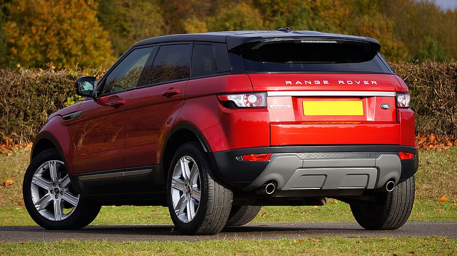 Range Rover, cotxe, vehicle, rang, rover, terra, automàtic, transport, 4x4, automòbil, para-xocs, automoció, vermell, a l'aire lliure, cap gent, dia, manera de transport, vehicle terrestre, naturalesa, signe, roda, pneumàtic, comunicació, carretera, senyal d'advertència, viatjar, estacionari, ciutat, color taronja, 4K