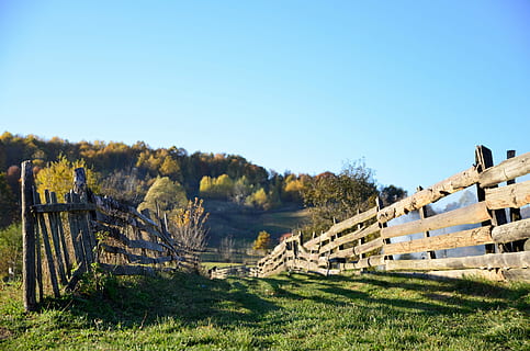 sentiero, di legno, inferriate della fattoria, giorno, azienda agricola, ringhiere, tempo, recinto, natura, scena rurale, legno - materiale, paesaggio, nessuno, all'aperto, Paesaggi, cielo, scena non urbana, erba, rustico, ranch, agricoltura, architettura, cielo sereno, pianta, copia spazio, struttura costruita, storia, il passato, terra, luce del sole, antico, albero, campo, scenics - natura, vecchia rovina, antica civiltà, rovinato, archeologia, 4K, CC0, dominio pubblico, privo di copyright