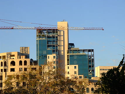 Entwicklung, Jerusalem, Stadt, Neue Entwicklung, die Architektur, Gebäudehülle, gebaute Struktur, Industrie, Himmel, Maschinen, Gebäude, Natur, keine Leute, Kran - Baumaschinen, Baustelle, Baugewerbe, Baum, klarer Himmel, Pflanze, Tag, Flachwinkelansicht, draußen, Baumaschinen, Standort, Platz, Nachbarschaft, Wohnung, 2K, CC0, gemeinfrei, lizenzfrei