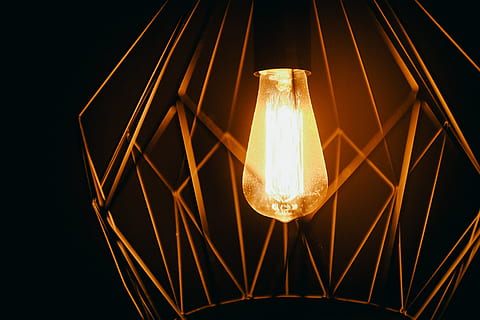 edison bulb, Lamp, Edison, bulb, objects, other, electric Lamp, lighting Equipment, lantern, illuminated, night, glowing, light bulb, electricity, filament, light, electric light, indoors, glass - material, black background, no people, studio shot, fuel and power generation, close-up, light - natural phenomenon, technology, connection, low angle view, dark, power supply, electrical equipment, luminosity, 4K, CC0, public domain, royalty free