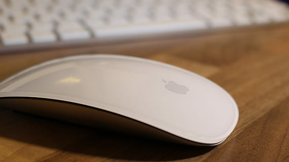 Apple, Magic, Mouse, Computer, apple, magic, mouse, close-up, table, no people, indoors, focus on foreground, day, technology, computer equipment, connection, computer mouse, wood - material, wireless technology, communication, data, two objects, selective focus, single object, computer keyboard, extreme close-up, business, 5K, CC0, public domain, royalty free