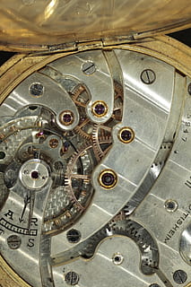 macro, photography, clock, time, equipment, watch, gear, machinery, complexity, machine part, instrument of time, technology, indoors, clockworks, no people, metal, pocket watch, accuracy, high angle view, history, the past, close-up, antique, silver colored, 2K, CC0, public domain, royalty free