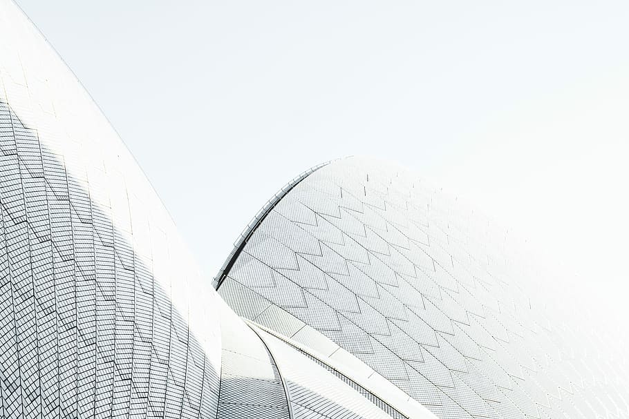edificio dipinto di bianco, Basso, angolo, costruire fotografie, costruzione, minimo, luce, moderno, Teatro dell'opera, Australium, viaggio, sydney, architettura, copia spazio, struttura costruita, nessuno, cielo, giorno, Colore bianco, Inquadratura dal basso, modello, esterno dell'edificio, avvicinamento, natura, caratteristica della parete, design, destinazioni di viaggio, cielo sereno, città, cultura artistica e intrattenimento, all'aperto, soffitto, 2K