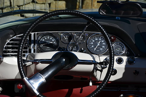 oldtimer, citroen, classic, goddess, citroen ds, mode of transportation, control panel, transportation, steering wheel, dashboard, vehicle interior, car, close-up, control, motor vehicle, speedometer, land vehicle, indoors, technology, gauge, windshield, no people, car interior, cockpit, focus on foreground, 4K, CC0, public domain, royalty free