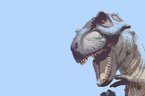 Dinosaurier-Abbildung, Dinosaurier, Illustration, Replik, Blau, Hintergrund, Zähne, unheimlich, Reptil, Tier, ausgestorben, groß, Tyrannosaurus Rex, Paläontologie, Tierzähne, Fleischfresser, Tierwelt, Natur, Jura, ein Tier, Tierkörperteil, kopieren sie platz, Himmel, klarer Himmel, Flachwinkelansicht, Tierdarstellung, Tag, keine Leute, Tierthemen, Darstellung, Sonnenlicht, Kreativität, Kunst und Handwerk, Skulptur, draußen, Tierkopf, 720P