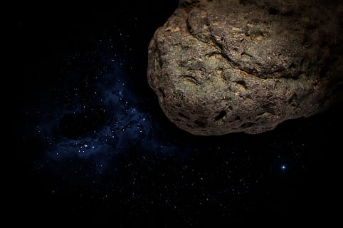 gray stone fragment, background, wallpaper, blue, dark space, asteroid, comet, universe, cosmos, meteorite, stone, mineral, nature, black Color, indoors, black background, no people, food and drink, still life, astronomy, close-up, space, star - space, night, galaxy, studio shot, freshness, food, wellbeing, table, science, 4K, CC0, public domain, royalty free