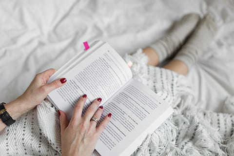 photo, woman, bed, book, cup, coffee, hands, Soft, cup of coffee, white, relax, time, blanket, indoor, cosy, comfortable, cozy, comfy, hygge, women, reading, caucasian Ethnicity, one Person, people, adult, holding, females, newspaper, close-up, indoors, human Hand, human body part, one woman only, only women, the media, furniture, hand, publication, activity, home interior, paper, selective focus, 5K
