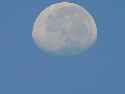 Tag Mond, Blau, Himmel, Mond, Platz, klarer Himmel, Astronomie, Natur, keine Leute, Flachwinkelansicht, Schönheit in der Natur, planetarischer Mond, Ruhe, kopieren sie platz, ruhige Szene, draußen, Mondoberfläche, Szenen - Natur, Kugel, Nacht-, idyllisch, Astrologie, Weltraum und Astronomie, Blauer Hintergrund, 4K, CC0, gemeinfrei, lizenzfrei
