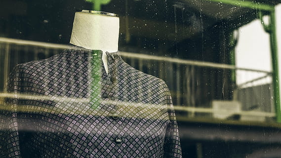 black, gray, button-up, top, body mannequin, men, s, button, dress, shirt, body, mannequin, still, items, things, window, display, glass, clothes, reflection, bokeh, retail, fashion, store, no people, day, outdoors, glass - material, focus on foreground, wet, clothing, transparent, close-up, textile, indoors, rain, hanging, nature, water, refreshment, clean, 4K, CC0, public domain, royalty free